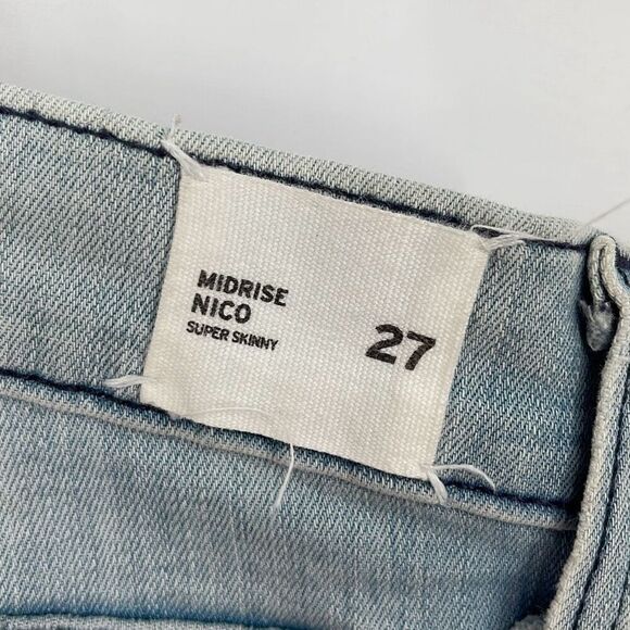 Hudson Womens Mid Rise Nico Super Skinny Distressed Ankle Jeans Light Wash Sz 27 - Picture 4 of 9